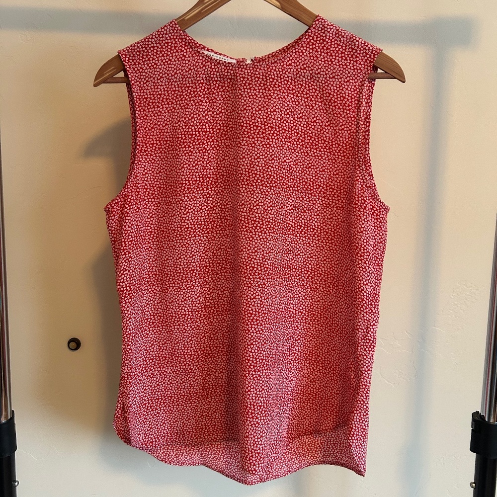 Equipment Femme Red White Floral Top
